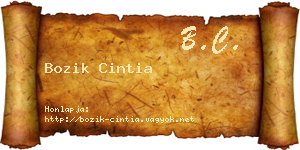 Bozik Cintia névjegykártya